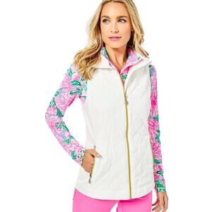 Lilly Pulitzer Luxletic Beverly Vest Size XL Resort White Travel Golf Casual NWT